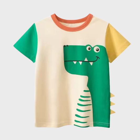 Dino Green Kids Short Sleeve T-Shirt