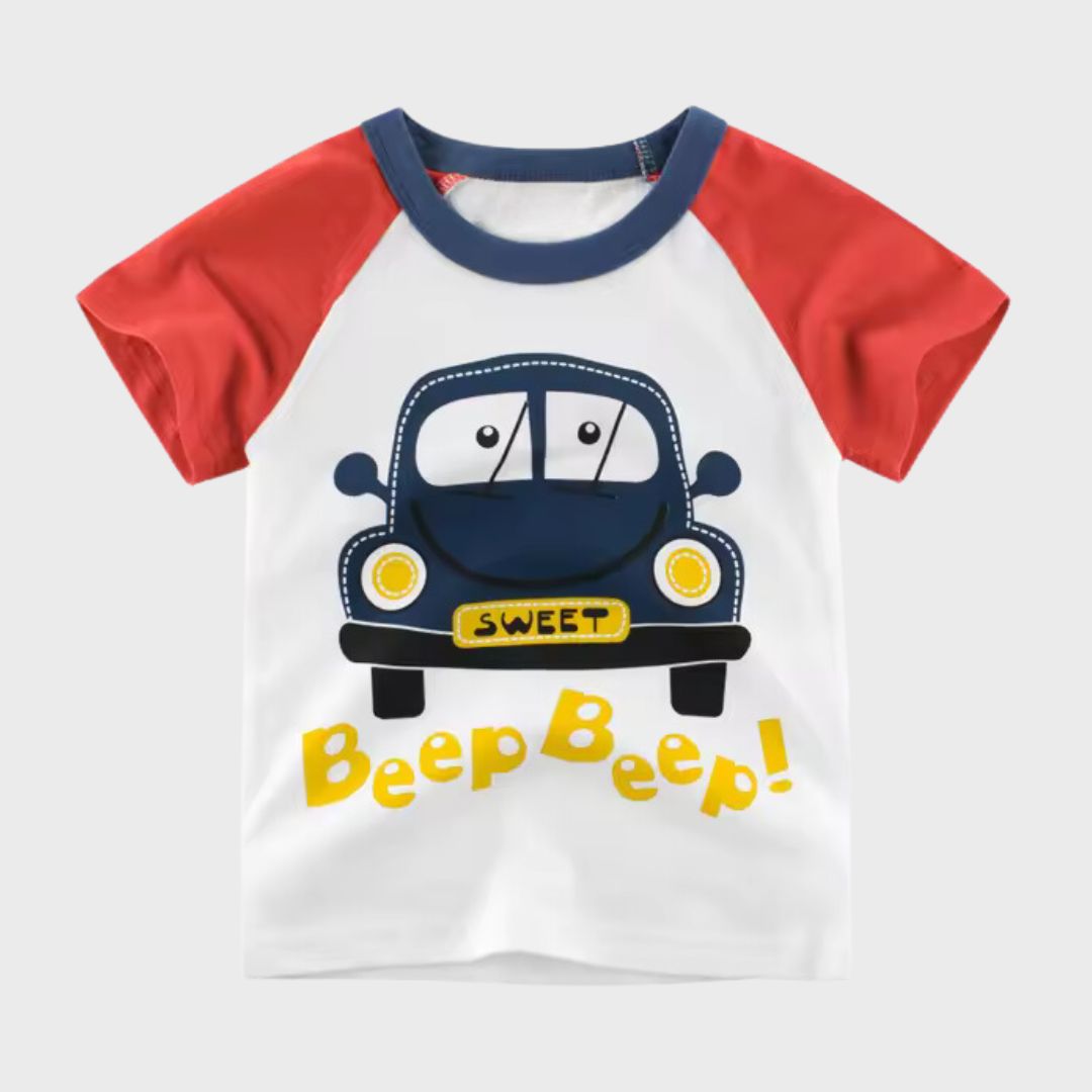 Sweet Beep Beep Kids Short Sleeve T-Shirt