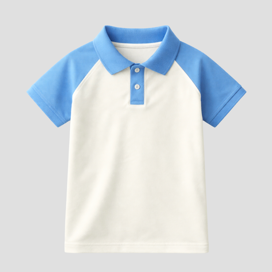 Baby Blue Polo Kids Short Sleeve T-Shirt Kia & Kel