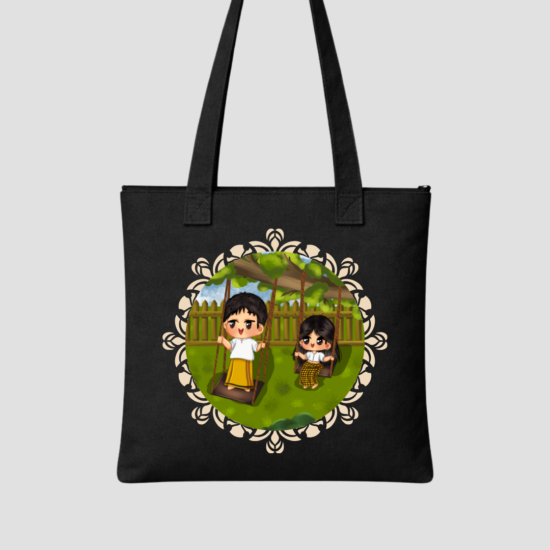 Punchi Avurudu Moments Tote Bags Kia & Kel