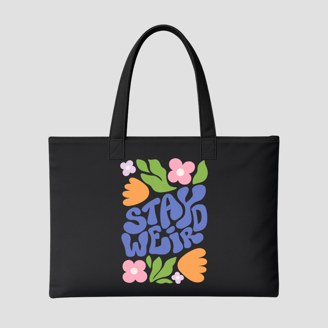 Stay Weird Tote Bags