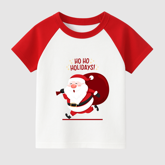 Santa’s Happy Sprint Kids Short Sleeve T-Shirt