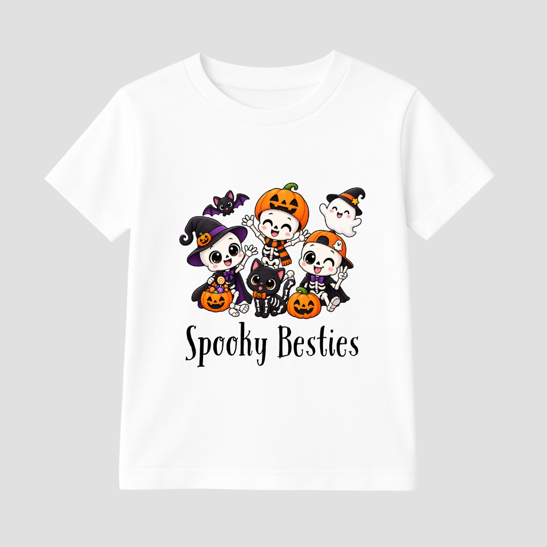 Spooky Besties Kids Short Sleeve T-Shirt