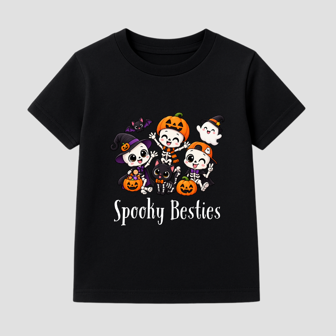 Spooky Besties Kids Short Sleeve T-Shirt