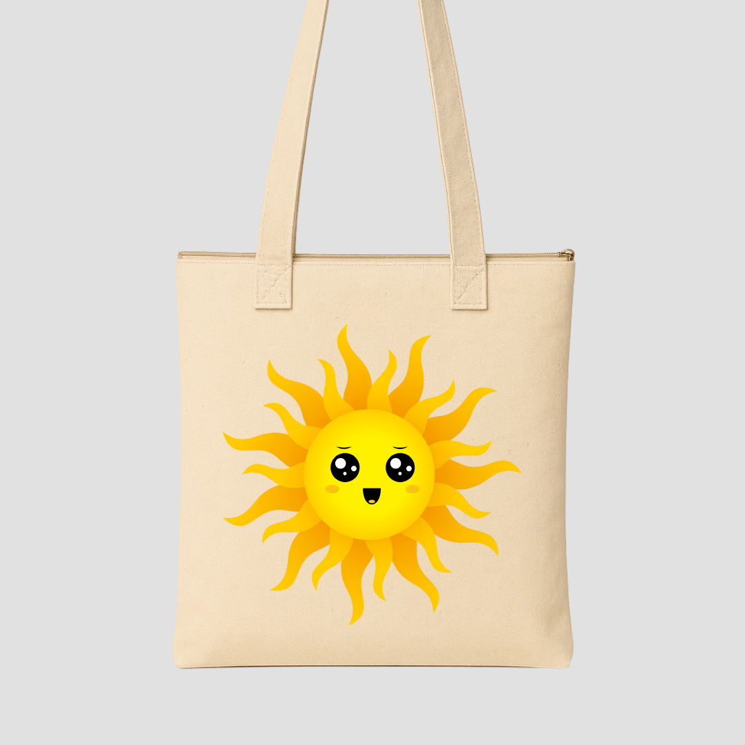 Happy Sun Day Tote Bags Kia & Kel