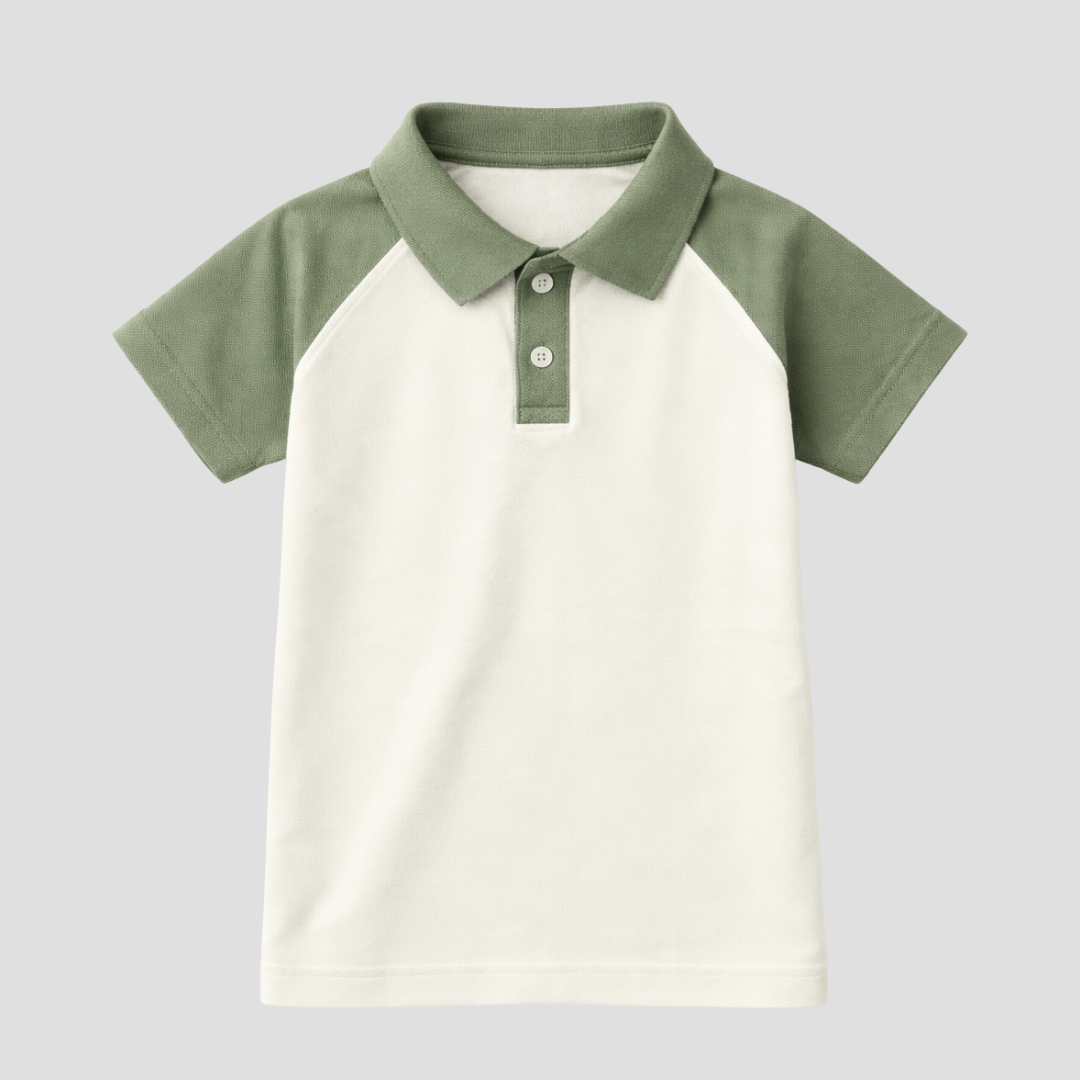 Olive Milk Polo Kids Short Sleeve T-Shirt Kia & Kel