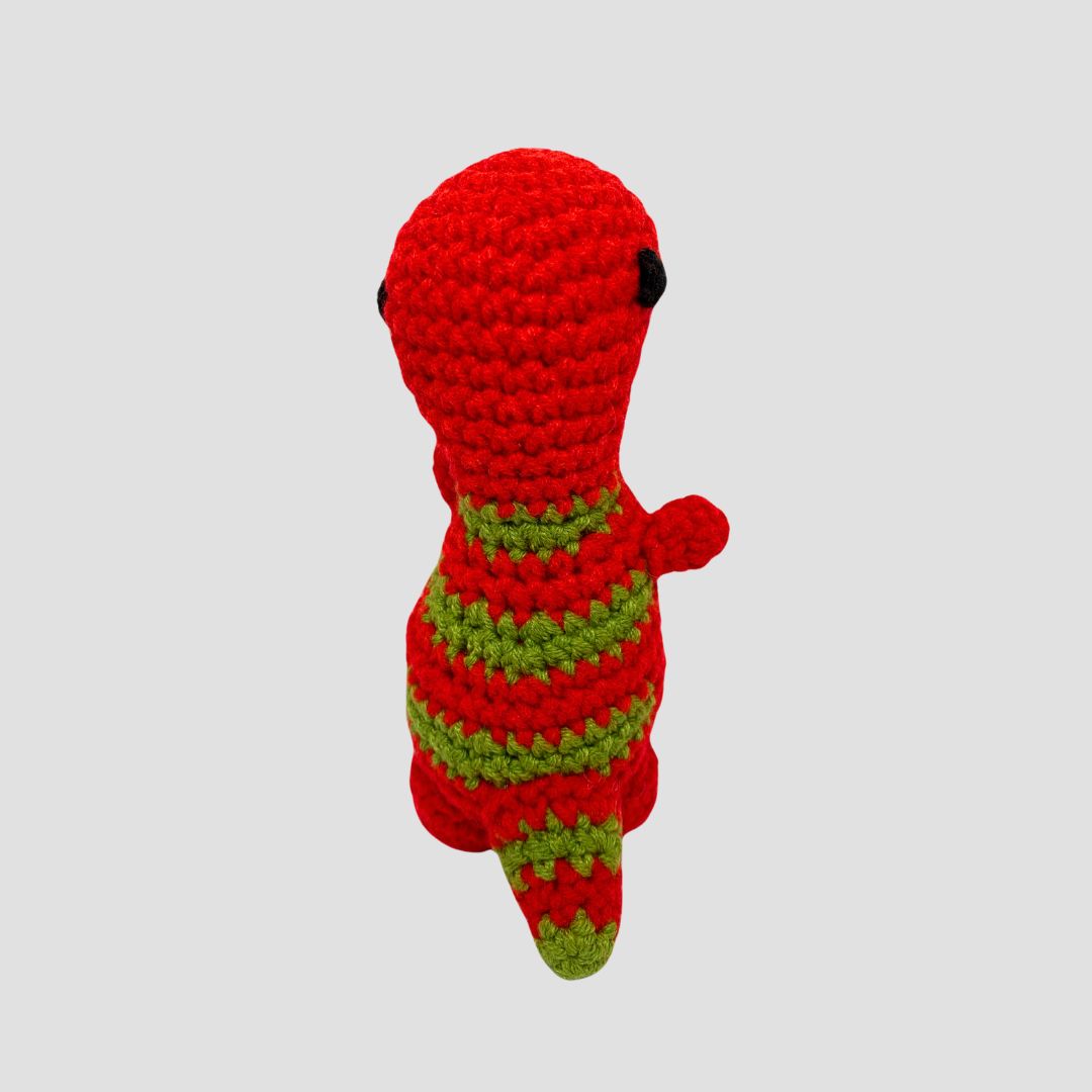 Red and Green Dino by Moshi Crochet – 5 inches