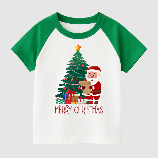 Santa’s Gift List Kids Short Sleeve T-Shirt