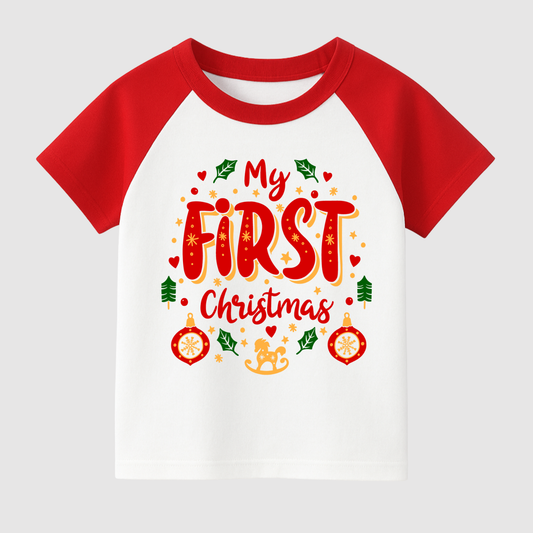 My First Christmas Kids Short Sleeve T-Shirt