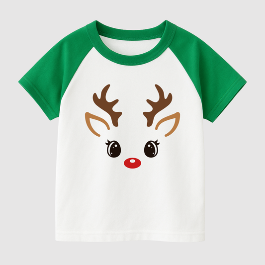 Sweet Reindeer Spark Kids Short Sleeve T-Shirt