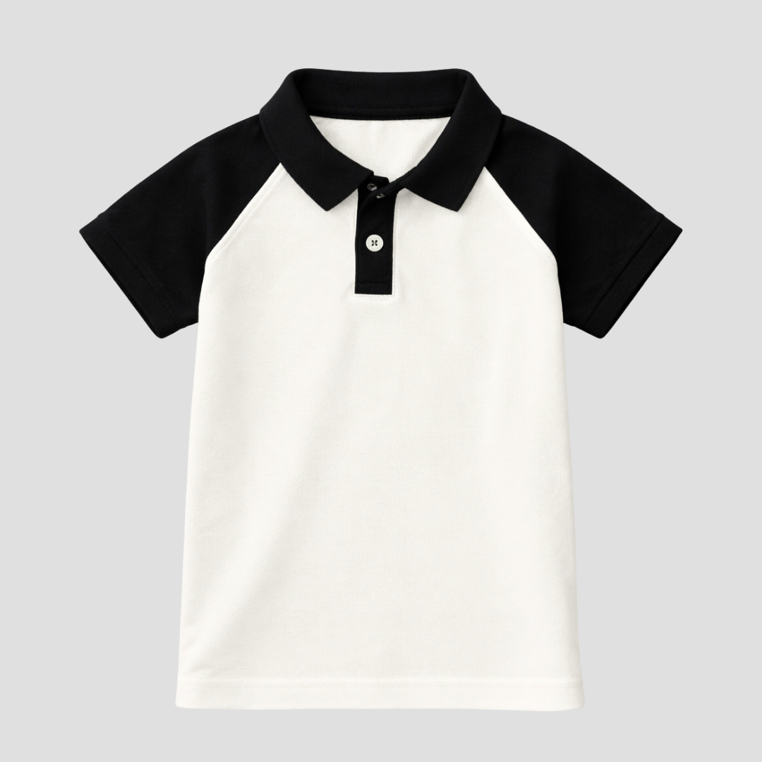 Black & Bright Polo Kids Short Sleeve T-Shirt Kia & Kel