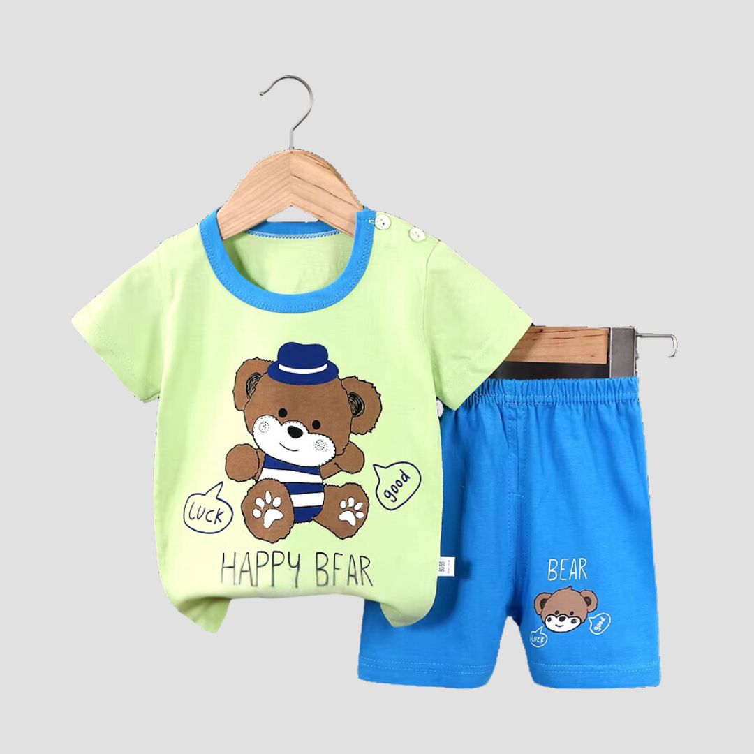 Happy Bear T-shirt & Short Suit