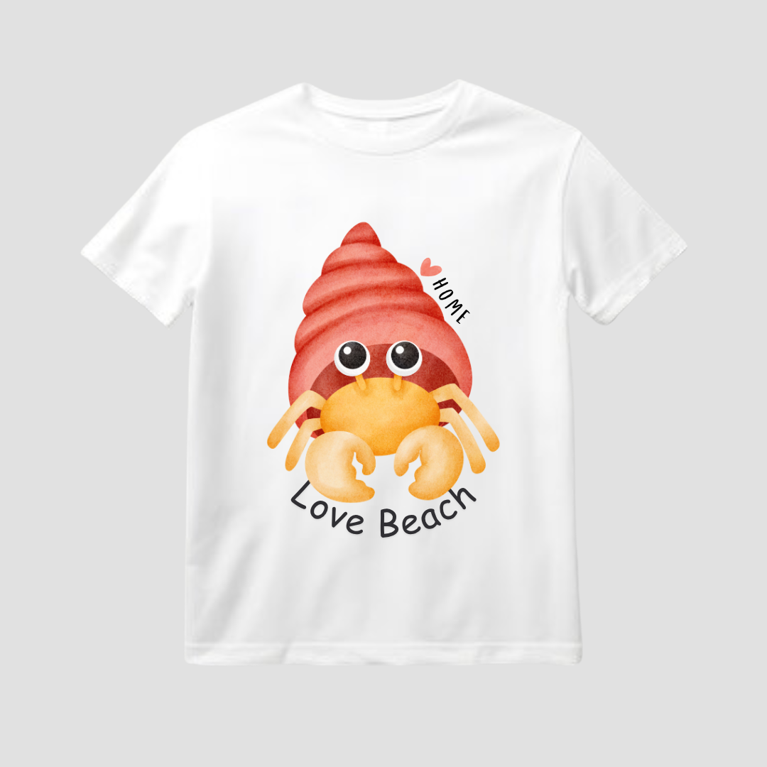Love Beach Hermit Crab Kids Short Sleeve T-Shirt