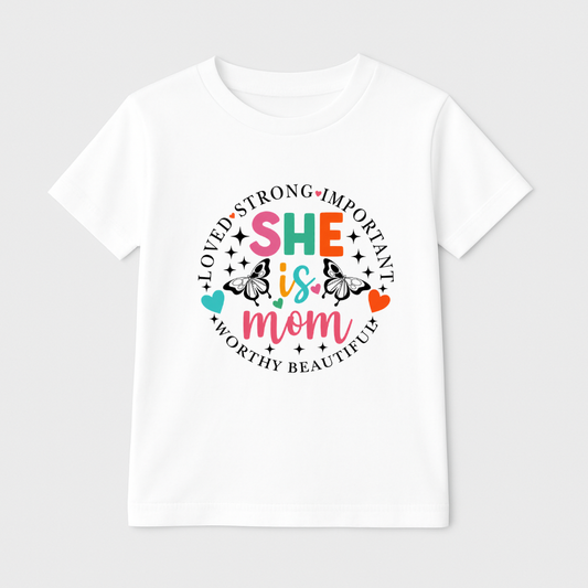 She is Mom Magic Kids Short Sleeve T-Shirt