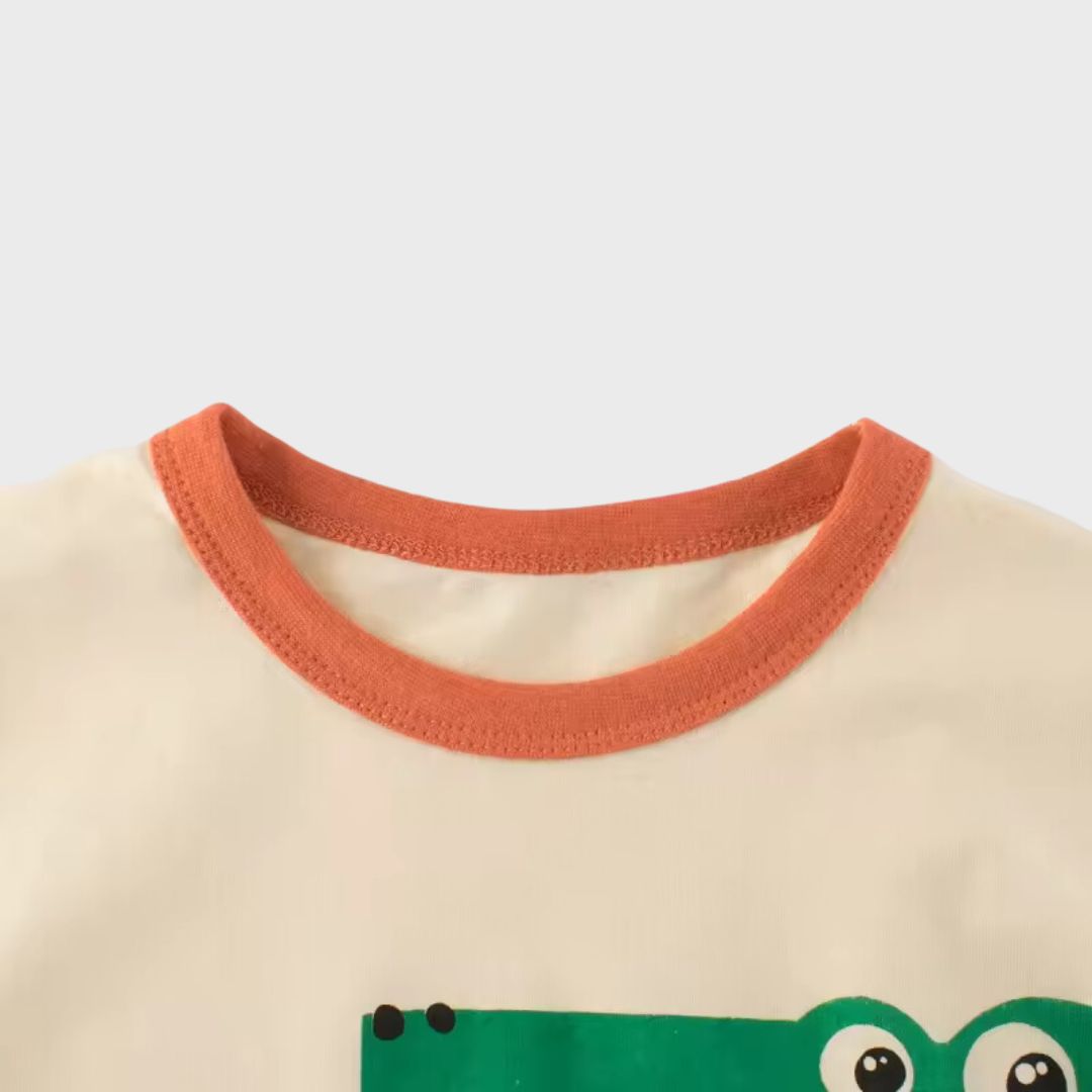 Dino Green Kids Short Sleeve T-Shirt