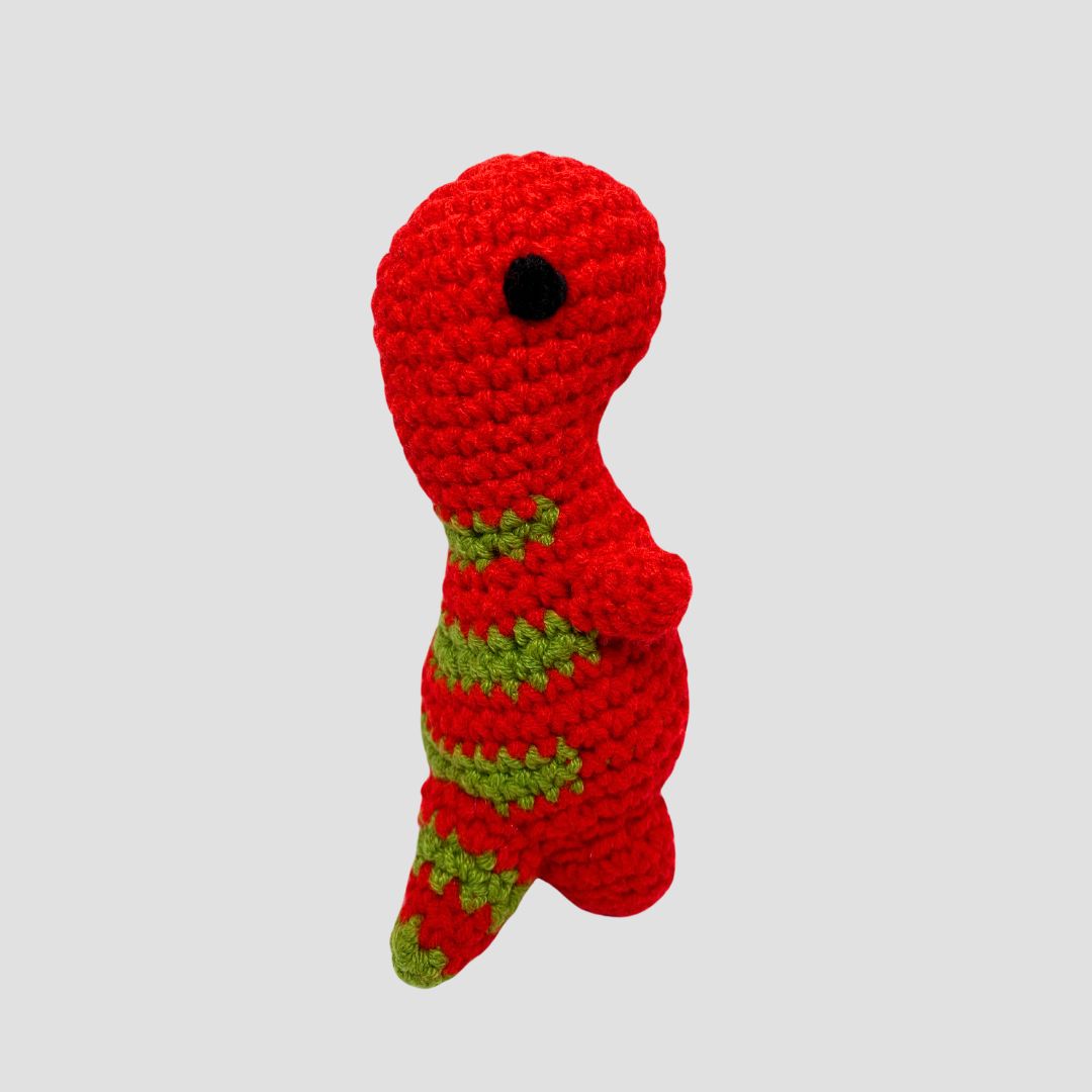 Red and Green Dino by Moshi Crochet – 5 inches