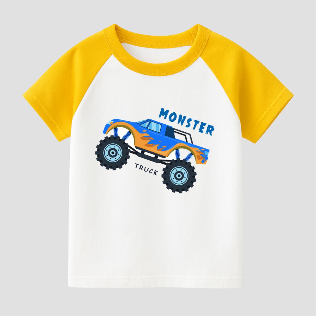 Monster Truck Kids Short Sleeve T-Shirt