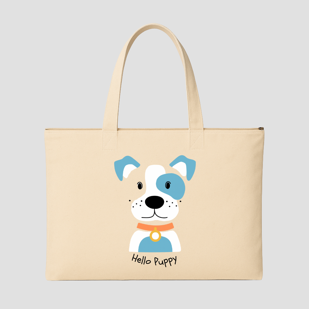 Hello Puppy Tote Bags