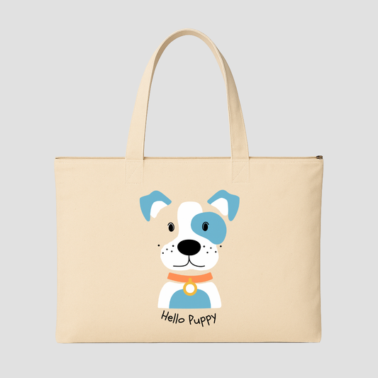 Hello Puppy Tote Bags