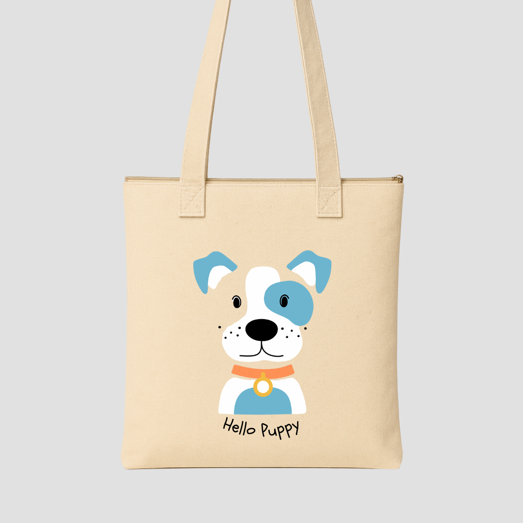 Hello Puppy Tote Bags