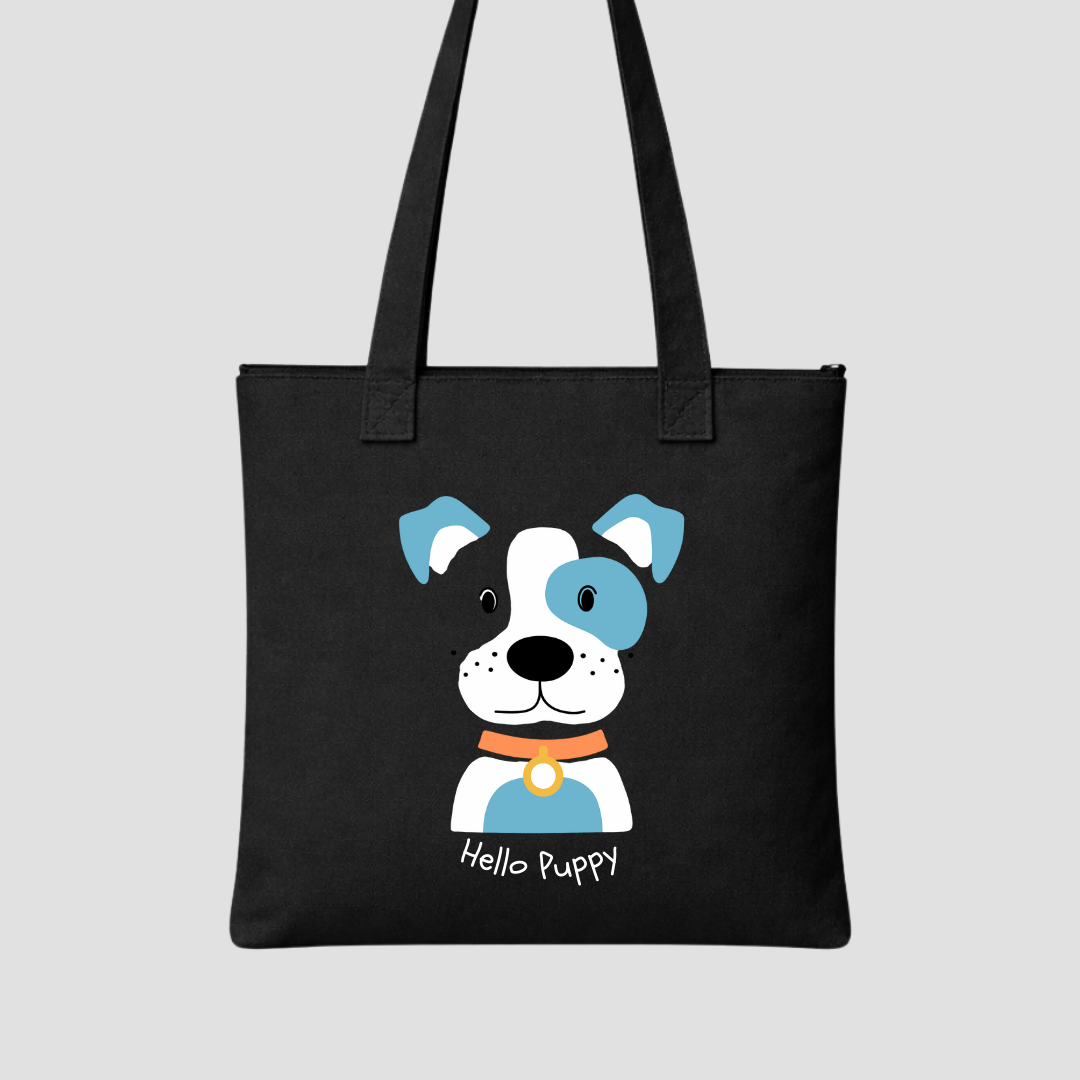 Hello Puppy Tote Bags