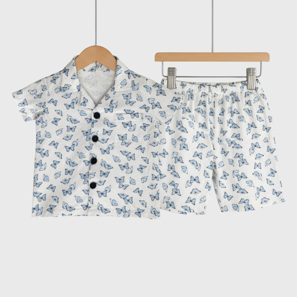 Blue Butterflies Pajama Set