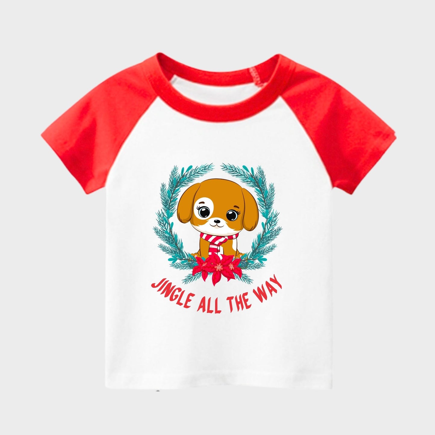 Christmas Red Ragalan Kids T-shirts