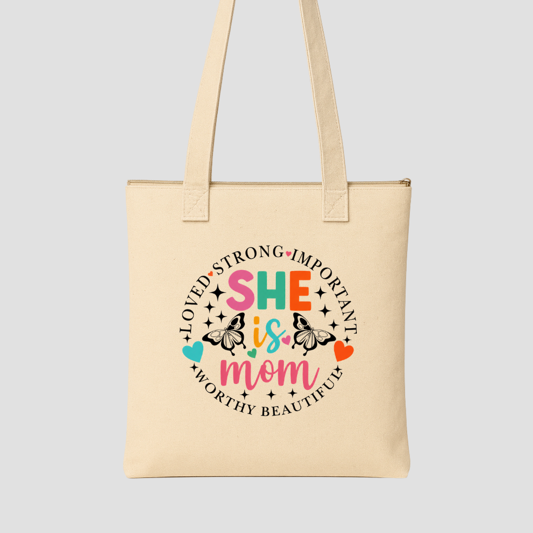 She is Mom Magic Tote Bags Kia & Kel