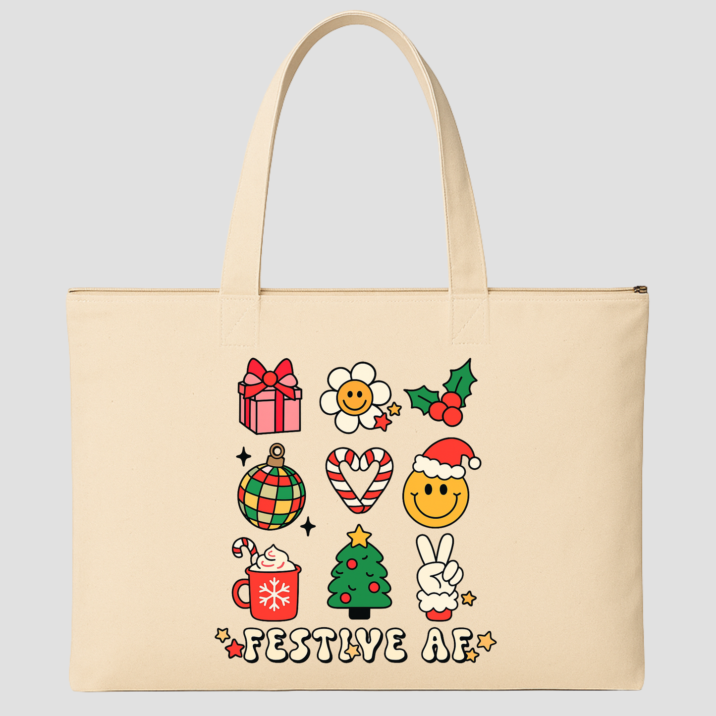 Merry & Cozy Tote Bags (15.5 × 13.5 inches) & (15 × 18 inches)