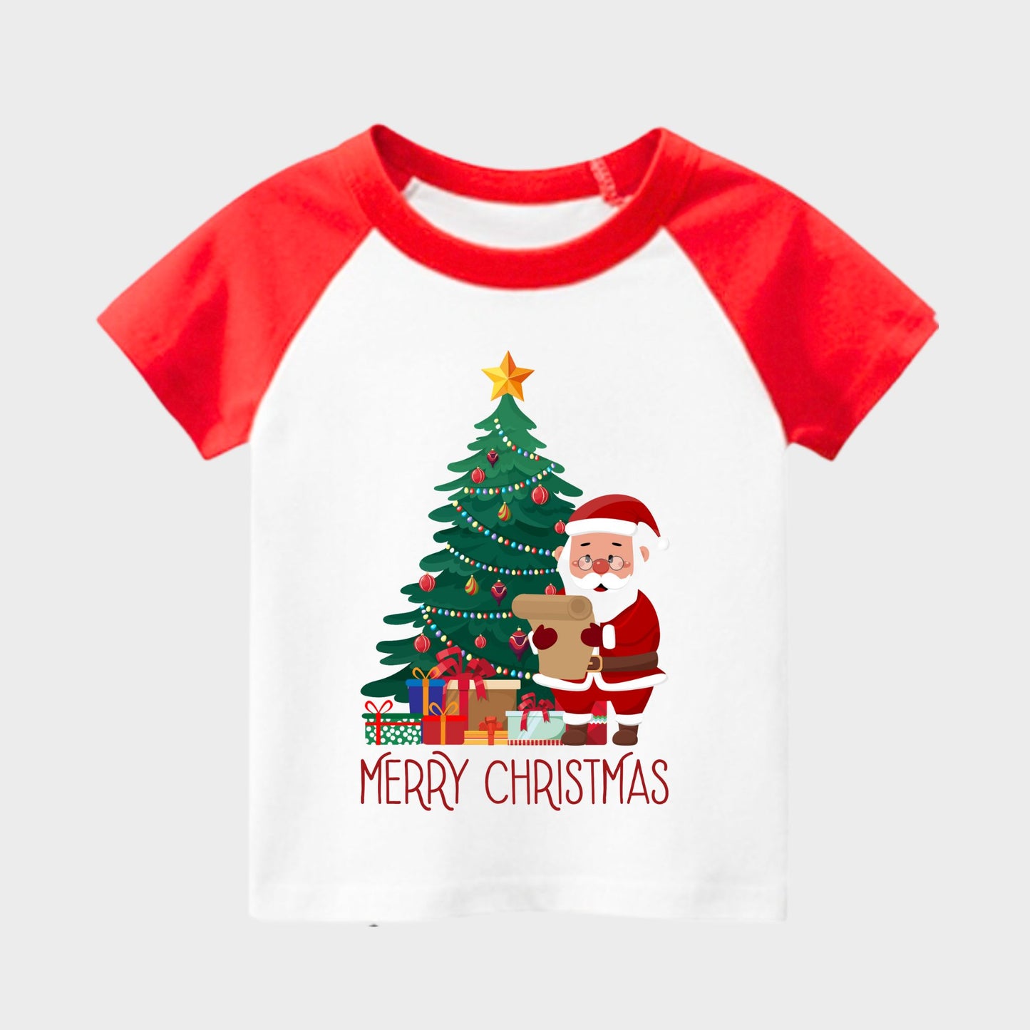 Christmas Red Ragalan Kids T-shirts