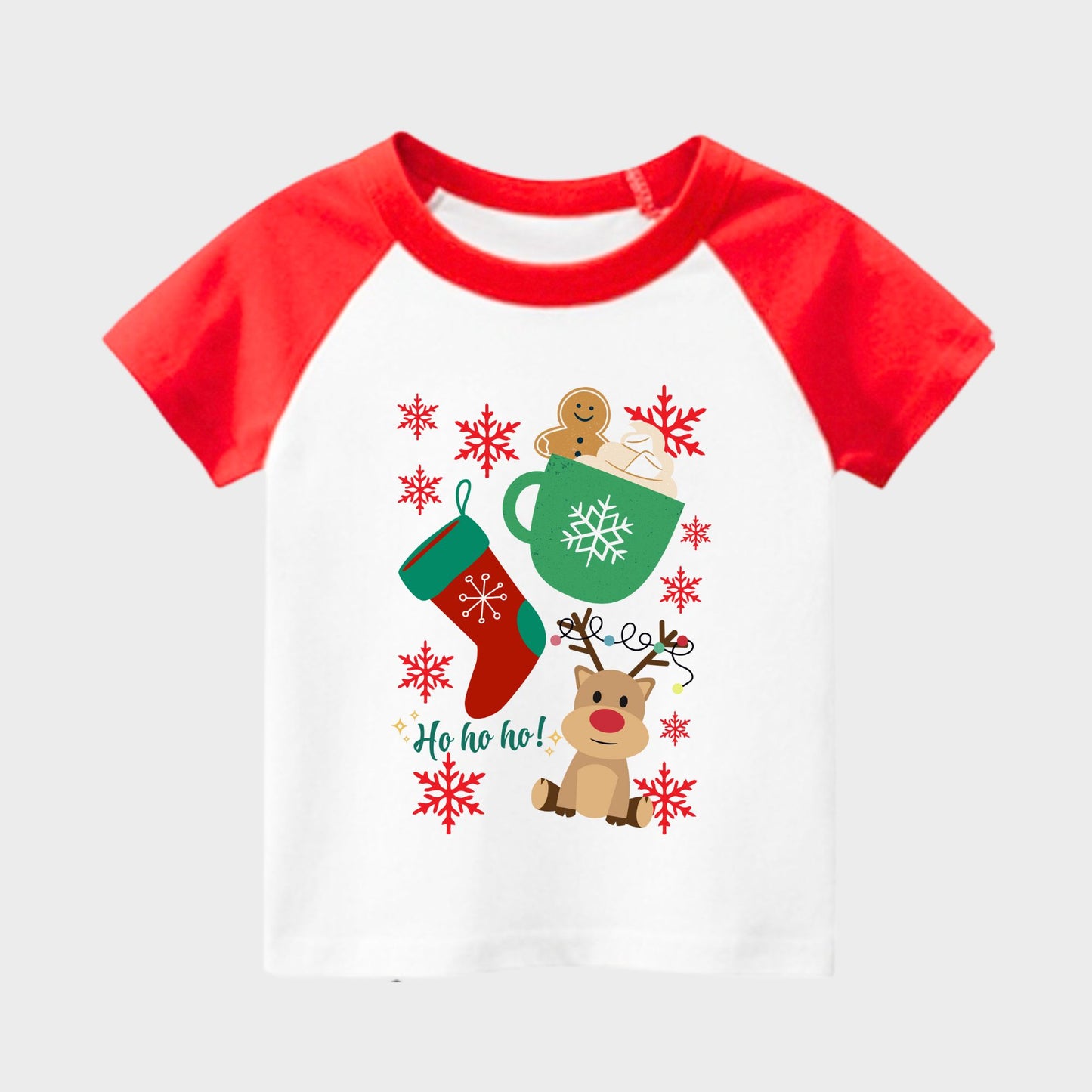 Christmas Red Ragalan Kids T-shirts