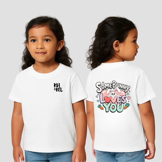 SomeBunny Loves You Kids BackStory T-Shirt