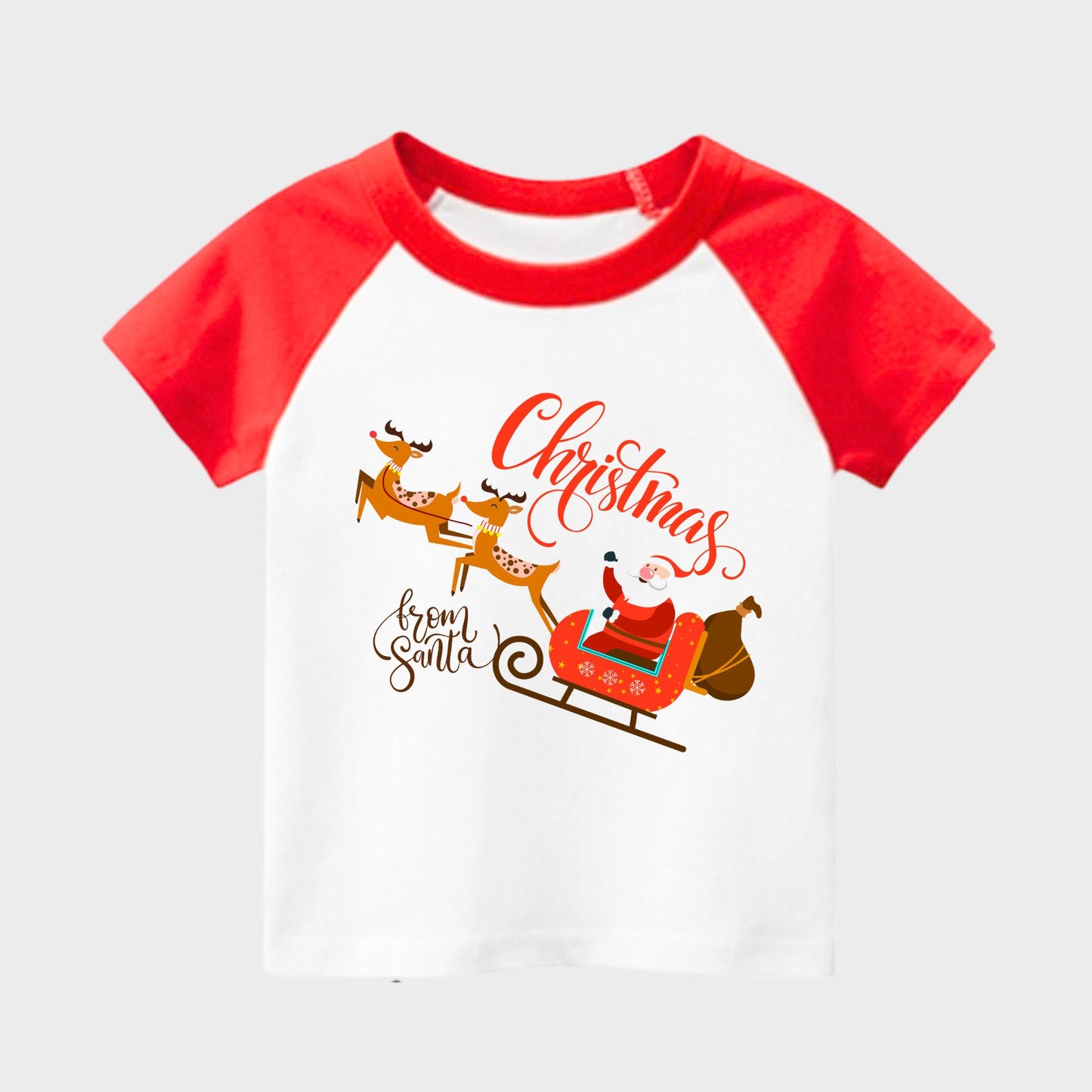 Christmas Red Ragalan Kids T-shirts