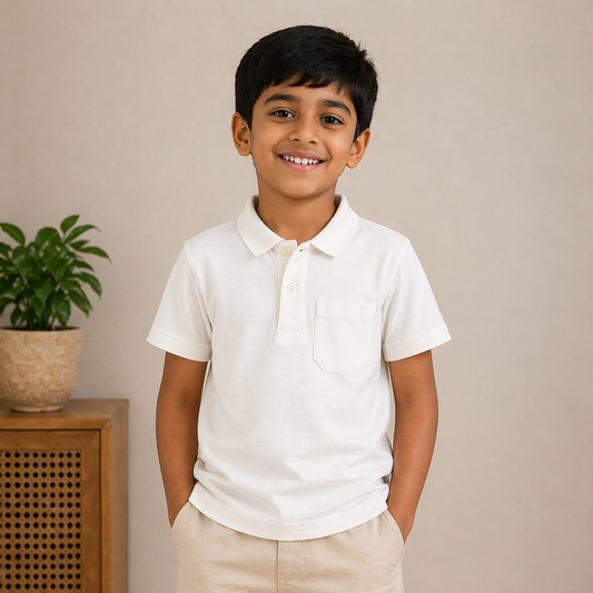 White Kids Polo T-Shirt