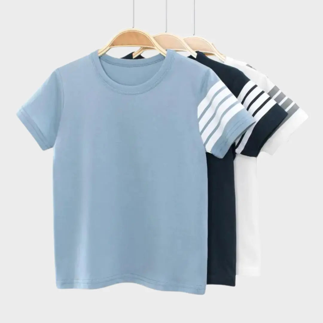 Cute Stripes Kids Short Sleeve T-Shirt Kia & Kel