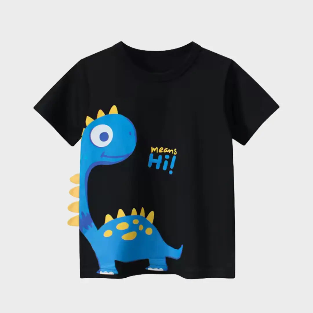 Dino Blue Kids Short Sleeve T-Shirt Kia & Kel
