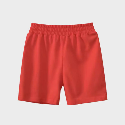 Red Elastic Waist Cotton Short Kia & Kel